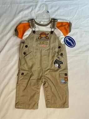 Vintage Y2K Hopscotch Layette Baby Boy Overalls Baby Jungle/Safari  3-6mo NWT.